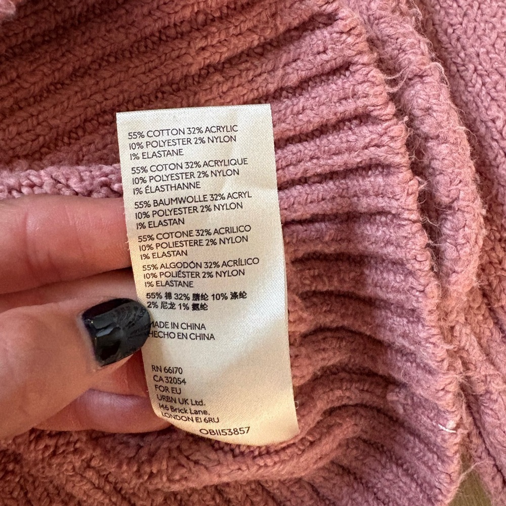 Free People Brookside Dusty Pink V-Neck Sweater tunic size XS - Picture 8 of 10